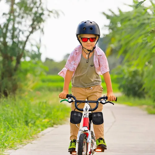 Vista 7 de Juego de casco para niños con rodilleras, coderas y muñequeras, casco ajustable para niños pequeños y jóvenes, juego de equipo de protección