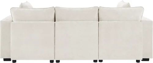 Vista 9 de JIVOIT Sofá modular modular de 93.7 pulgadas con otomana móvil, moderno en forma de U, sofá cama en forma de L con reposabrazos de almacenamiento