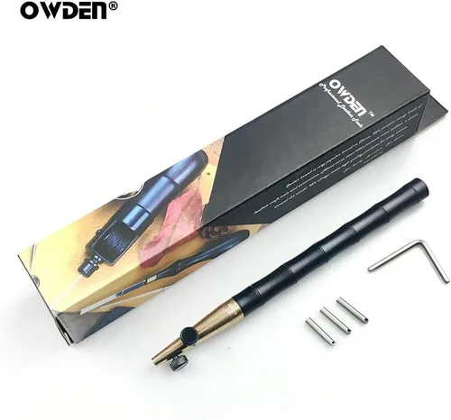 Vista 6 de OWDEN Herramienta profesional de cuero ajustable de 3 tamaños. 3 puntas de tamaño, 0.04 in, 0.05 in, 0.1 in, hoja de acero inoxidable, tratada