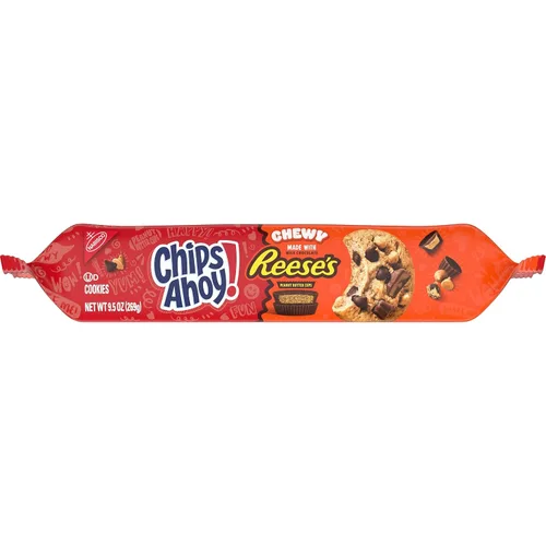 Vista 18 de CHIPS AHOY! Galletas masticables con chispas de chocolate con tazas de mantequilla de maní Reese's, 9.5 onzas