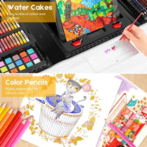 Vista 4 de iBayam Kit de arte, paquete de 251 suministros de arte, kits de dibujo, caja de regalo para artes y manualidades, caja de regalo para niños