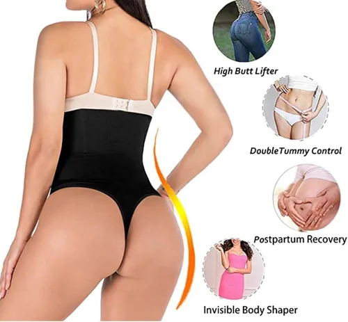 Vista 4 de ShaperQueen 102 Moldeador de cintura tipo tanga (entrepierna clásica y abierta) para mujer, entrenador de cintura, faja, control de abdomen