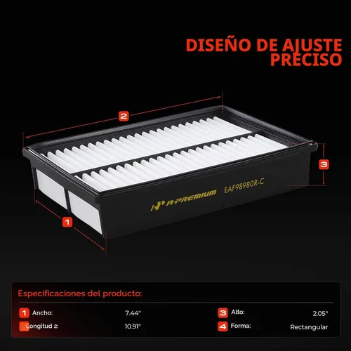 Vista 2 de A-Premium Filtro de aire de motor compatible con Mazda 3 2004-2013, 3 Sport 2009-2013, 5 2006-2010 2012-2017, 2.0L 2.3L 2.5L