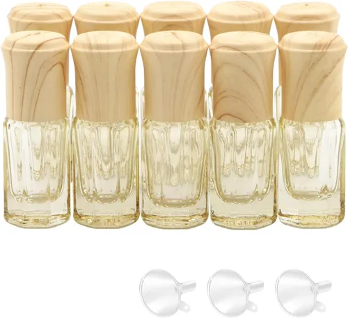 Vista 7 de 10 botellas de vidrio negro de 0.1 fl oz para aceites esenciales, mini rollo en frascos, cosméticos, contenedores de muestras de perfume, incluye
