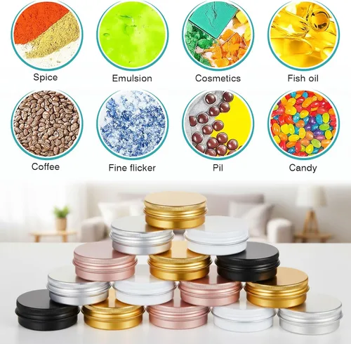 Vista 5 de 5 latas de alumbre de 0.5 onzas con tapa a granel para bálsamo Multicolor