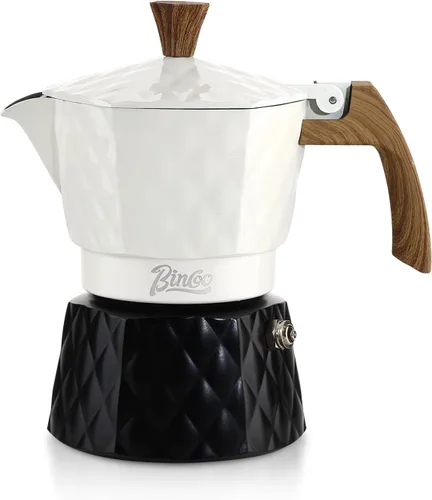 Vista 11 de Bincoo Máquina de café expreso de 4.1 fl oz, doble válvula, olla moka con extractor de termostato, evita la extracción excesiva, olla italiana