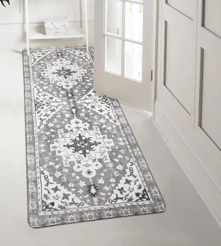 Vista 25 de Uphome Alfombra de baño vintage, azul, bohemio, antideslizante, oriental, suave, lavable a máquina, lindas alfombras de baño tribales florales