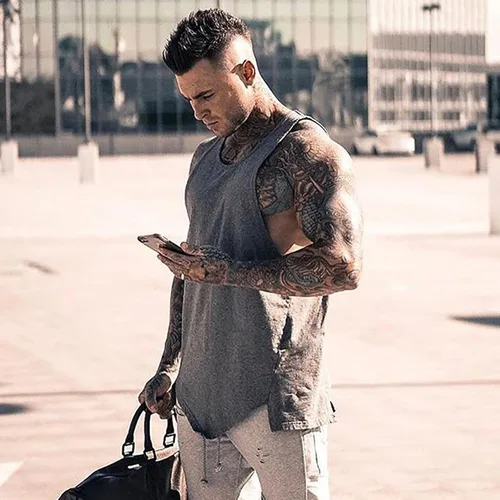 Vista 4 de MECH-ENG Camisetas sin mangas para hombre (paquete de 2) camisetas sin mangas para culturismo, camisetas atléticas de entrenamiento