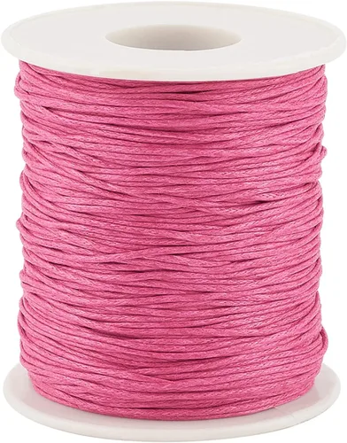 Vista 7 de Cordón de algodón encerado aguamarina de 100 yardas, hilo trenzado para cuentas de cordón de pulsera, collar de alambre de 0.039 pulgadas