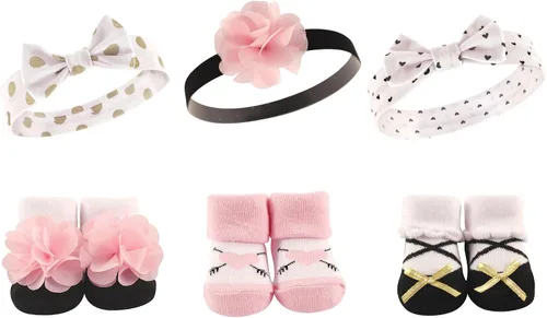 Vista 48 de Hudson Baby Conjunto de regalo de diadema y calcetines para niña