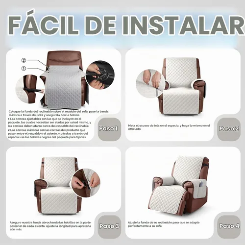 Vista 7 de KinCam Funda 100% impermeable para silla reclinable, fundas de sofá reclinable para mascotas, perros, funda de sofá reclinable, protector de muebles