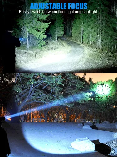Vista 6 de Linternas LED recargables, linterna magnética súper brillante linterna táctica con luz lateral, recargable por USB, zoom, impermeable, mejor