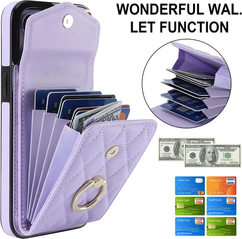Vista 2 de Asuwish Funda compatible con iPhone 15 Pro Max de 6.7 pulgadas, protector de pantalla, anillo con bloqueo RFID, tarjetero para teléfono celular