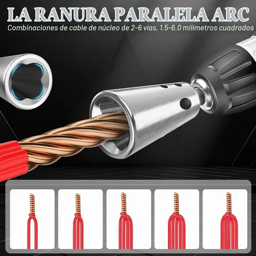 Vista 2 de 4 piezas de herramienta de torsión de alambre para taladro, herramienta de torsión de tuercas de alambre y pelacables, controlador de conector
