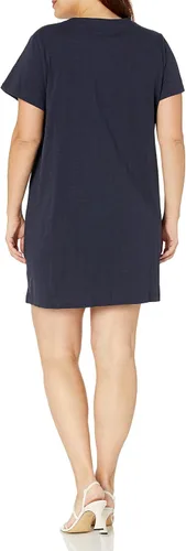 Vista 2 de Tommy Hilfiger Vestido de manga corta suave bordado para mujer