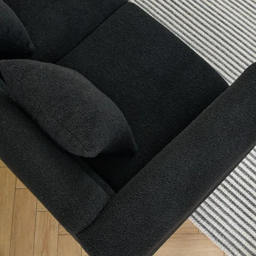 Vista 7 de KEVINSPACE Sofá biplaza de 60 pulgadas, sofá de 2 plazas para espacios pequeños, sofás modernos, sofá biplaza con 2 almohadas de mediados de siglo