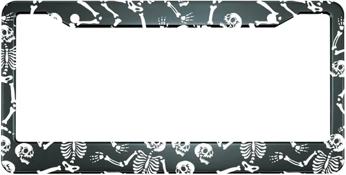 Vista 10 de HOSNYE Adventure Awaits - Marco de matrícula para entusiastas de los viajes alpinos, cubierta de metal para placas frontales, marco de placa