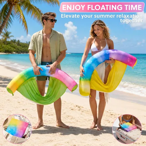 Vista 7 de FindUWill Flotadores de piscina para adultos, 55 pulgadas, extra grande, cubierta de tela, flotador de piscina y balsa, flotador de malla