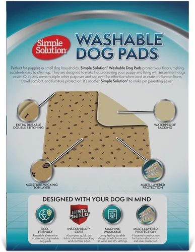 Vista 2 de Solución simple grande lavable- capacitación y viajes perro pad, 30 x 32, 2 pack