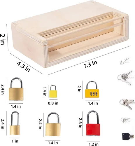 Vista 5 de Montessori - Juego de juguetes de cerradura y llave para niños, juguetes educativos con cerraduras y llaves, materiales Montessori para educación