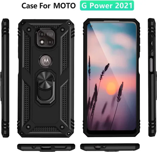 Vista 4 de TJS - Funda compatible con Motorola Moto G Power 2021 (negro)