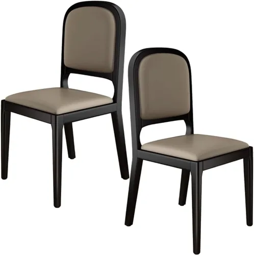 Vista 8 de YVYKFZD Sillas de comedor de madera maciza, juego de sillas de cocina sin brazos, silla de comedor tapizada de cuero, silla de sala de estar
