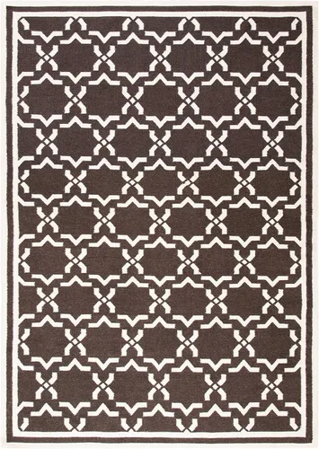 Vista 28 de SAFAVIEH Dhurries Collection DHU545A - Alfombra decorativa de lana de alta calidad hecha a mano de 2 x 3 pies, color chocolate y marfil