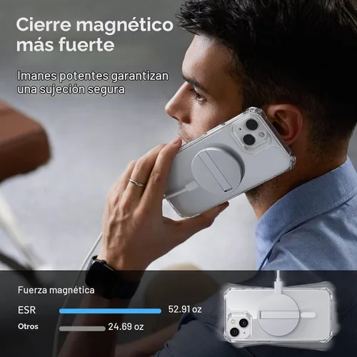 Vista 4 de ESR Funda para iPhone 14/13, compatible con MagSafe, protección de grado militar, esquinas que absorben los golpes, resistente a los arañazos, parte