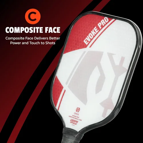 Vista 4 de Onix Evoke Pro Pickleball Paddle Rojo - Evoke Pro