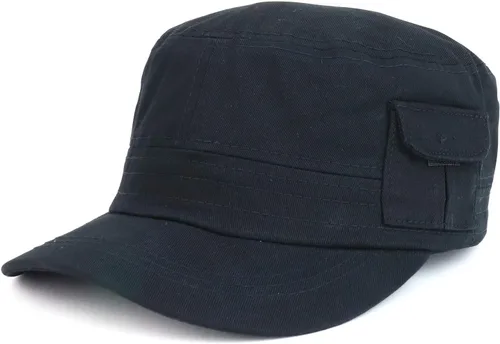 Vista 12 de Trendy Apparel Shop Gorra estilo militar liso Castro con bolsillo Blanco
