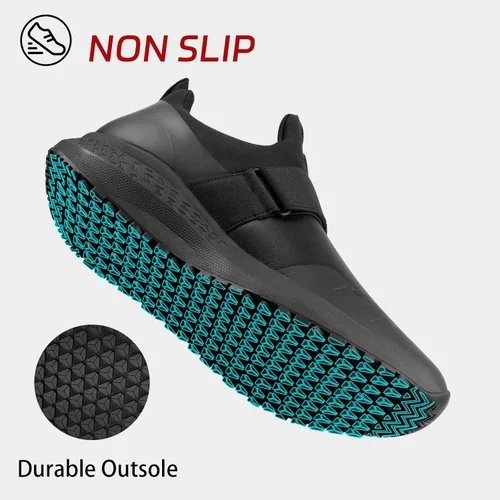 Vista 3 de Zapatos de trabajo antideslizantes para hombre, zapatos de cocina para cocineros, restaurantes, zapatos impermeables y antideslizantes para caminar