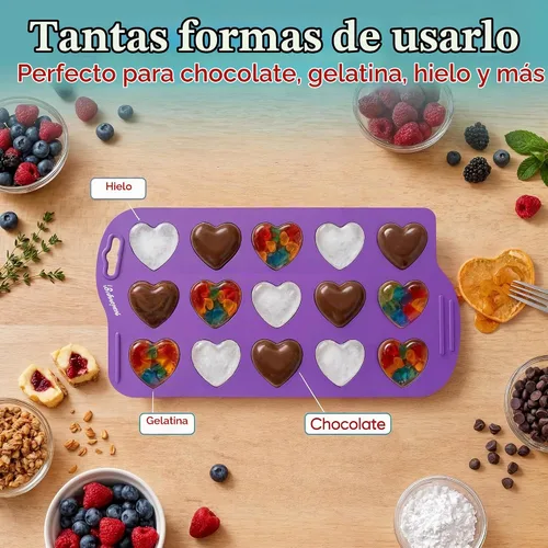 Vista 7 de Bakerpan Mini moldes de silicona en forma de corazón, antiadherentes