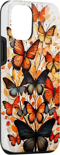 Vista 3 de iPhone 14 mariposa estética naranja mariposas naturaleza acuarela caso
