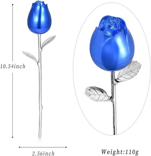 Vista 2 de OIJH Ashes Colgante Joyería Urnas de Perro Acero Inoxidable Cremación Plata y Azul Rosa Flor con Caja Recuerdo Colorido Flor Recuerdo - Plata y Azul