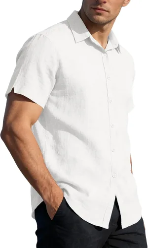 Vista 6 de RTRDE Men's Button Down Shirts Short Sleeve Lightweight Summer Casual Dress Shirts, M-3XL