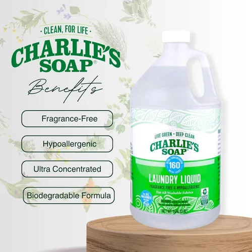 Vista 6 de Charlie's Soap Detergente líquido para ropa sin fragancia, 160 cargas (128 onzas, 1 paquete)