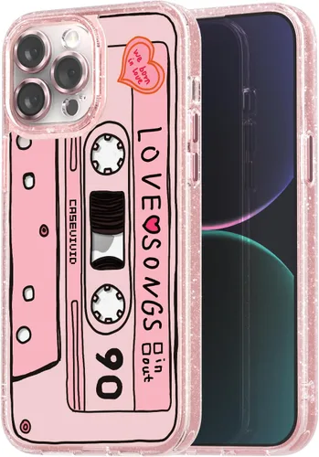 Vista 61 de Compatible para iPhone 13 Funda Bonita Estética - Funda para Teléfono Rosa con Purpurina con Protector de Cámara - Diseño de Cubierta