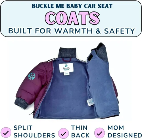 Vista 3 de Buckle Me - Abrigo de invierno para bebé, chaqueta de asiento de automóvil Toastier para niños y niñas, destacada en Shark Tank de 6 meses a 6 años