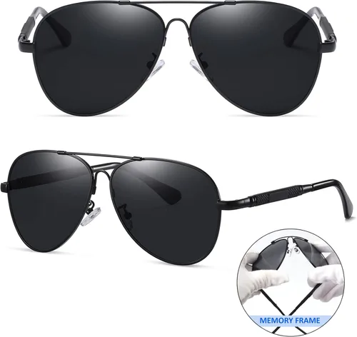 Vista 2 de MEETSUN Gafas de sol polarizadas clásicas para hombres y mujeres con protección UV400