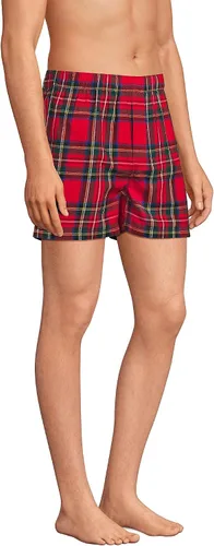 Vista 4 de Lands' End Boxers de franela de ajuste clásico para hombre