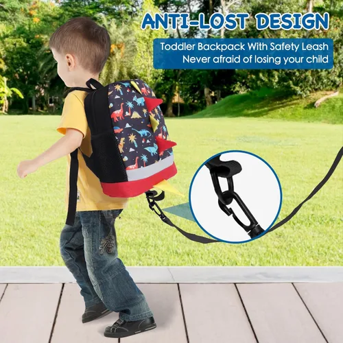 Vista 6 de Mochila para niños, mochila pequeña con diseño de dinosaurio, para niños, guardería, mochila escolar para niños y niñas, Dinosaurio Azul A3