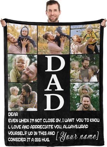 Vista 14 de Youltar Regalos para papá, manta personalizada con foto, regalos personalizados para el Día del Padre, regalos de cumpleaños para papá de parte