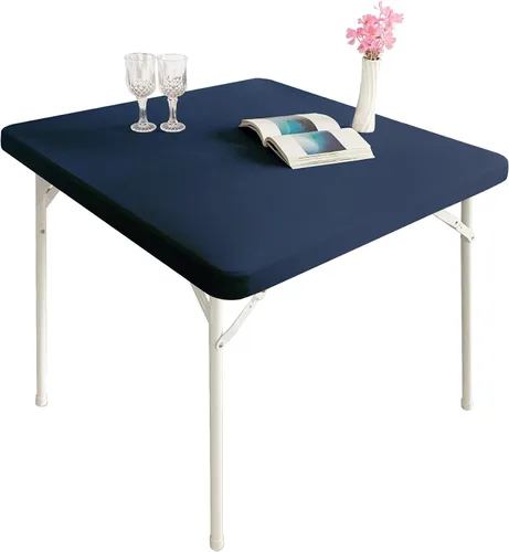 Vista 20 de Mantel elástico para mesa auxiliar de cóctel, ajustable de elastano, tamaño pequeño, para mesa auxiliar, 24 x 24 pulgadas, color beige