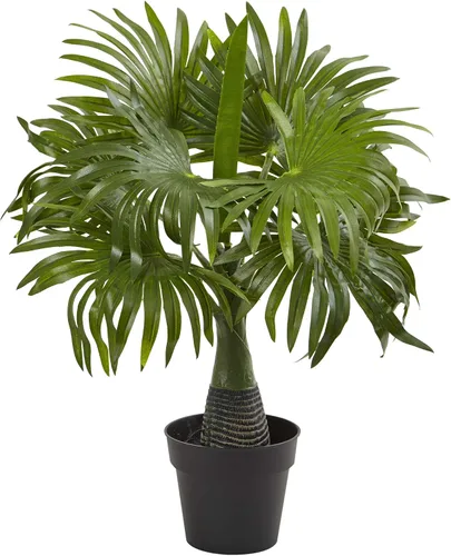 Vista 4 de Nearly Natural plantas de seda de areca, fuente, plátano - Juego de 3