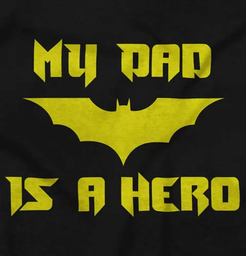 Vista 2 de Brisco Brands My Dad is a Hero Superhero Bat - Mameluco para niños o niñas