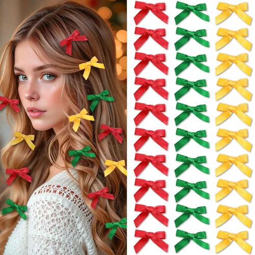 Vista 12 de 20 piezas de lazos negros para el cabello con cinta, clips tipo cocodrilo para el cabello, pasadores para el cabello para adolescentes, pinzas