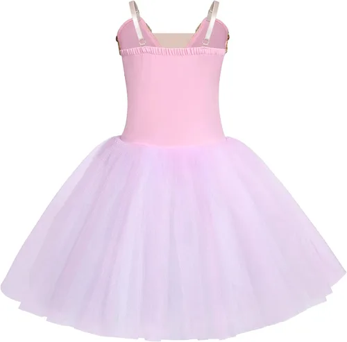 Vista 2 de AFAVOM Toddler Ballet Leotard for Girls Camisole Skirt Leotard Swan Lake Ballet Dance Dress with Accessories for Performance