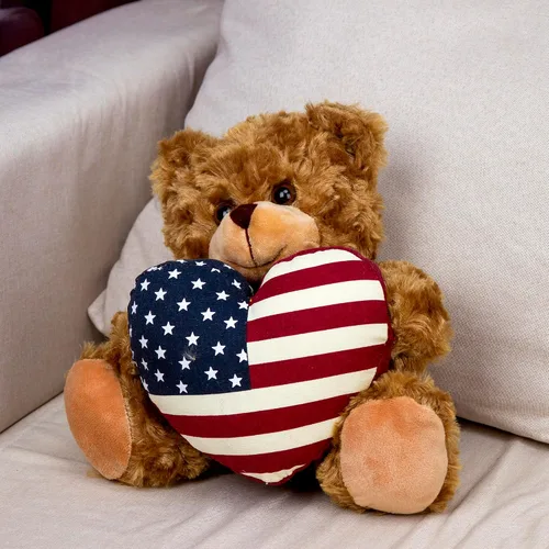 Vista 2 de Plushland American Pillow Bear - Adorable almohada beige de 11 pulgadas, juguete de peluche para niños