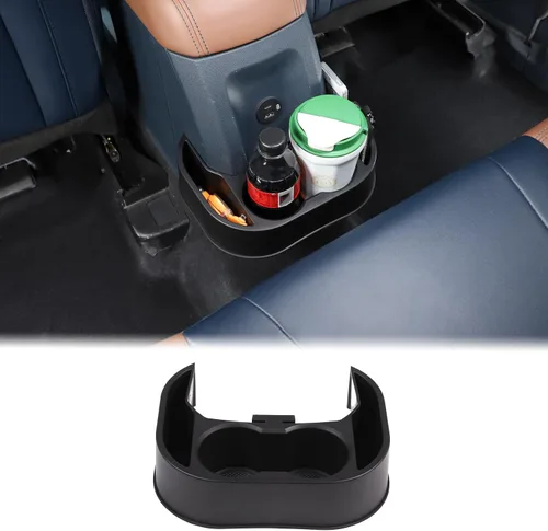 Vista 8 de Bandeja organizadora expansora para portavasos trasero de automóvil compatible con Ford Maverick 2022-2026, soporte de doble taza trasero