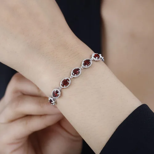 Vista 3 de Birthstone Tennis Bracelets for Women - Friendship Bracelets in 925 Sterling Silver Platinum Plated - Cute Fashion Gemstone Jewelry Birthday